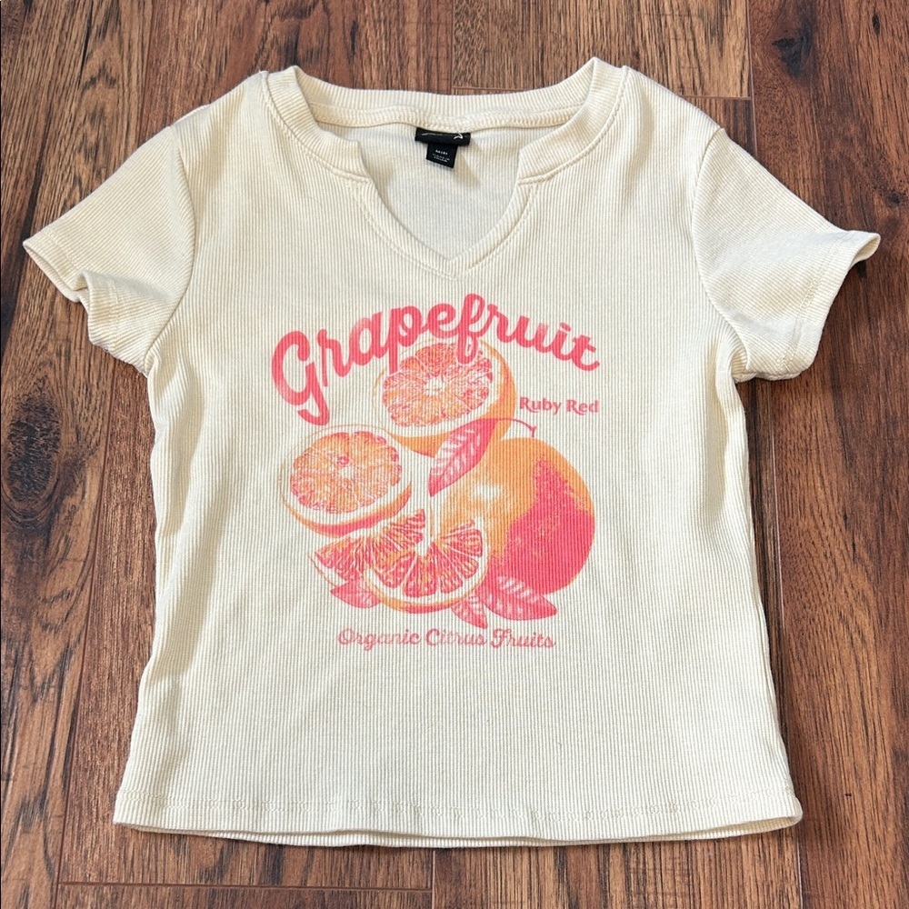 Grapefruit Graphic Kids T-Shirt - Cream